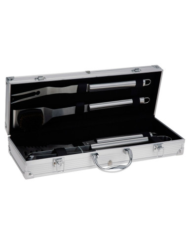 BBQ  Barbecue gereedschapset (4 dlg) in koffer