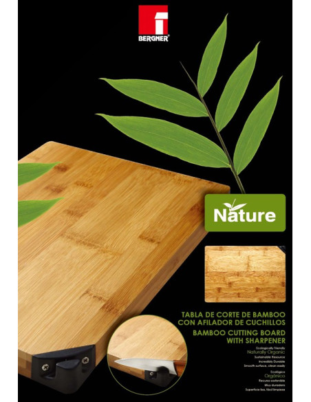Bergner Bamboe snijplank met messenslijper