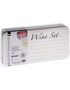 Wijnaccessoires set in blikken box 2